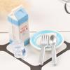 6Pcs Dollhouse Miniature Eggs And Milk Toys Doll Food Kitchen Accessories