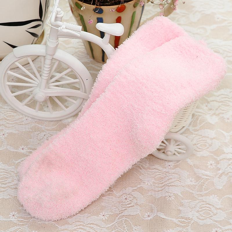 18 Styles Candy Color Thermal Warm Plush Socks Women Coral Fleece Floor Sox for Female Girls Colorful Wife‘s Gifts Dropshipping
