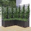 VidaXL Planter with Trellis Black 120x120x136 Cm PP