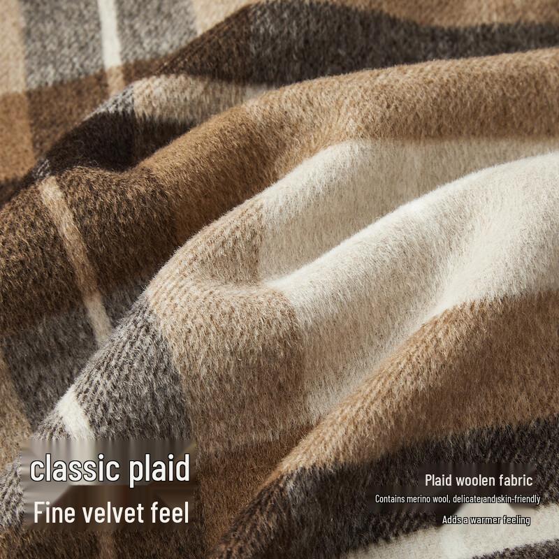 Semir Men's Winter Plaid Wool Blend Shirt Jacket