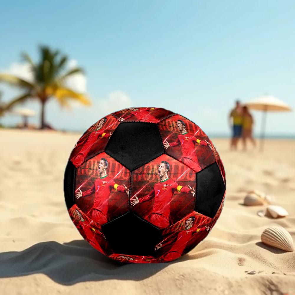 1 pz Pallone da Calcio Cristiano Ronaldo Taglia 5 Pallone da Calcetto Indoor alla Moda Colorato Gioco in Giardino - Ottimo Regalo per gli Appassionati di Sport HE46