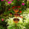 Metal Bird Bath with Stake for Outside 26.77 Inch Tall Free Standing 3-Tier Bird Feeder Bowl for Outdoor Garden Patio Yard Decor