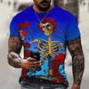 2023 Brand Men’s Shirt, Round Neck T-shirt, 3D Printing, Skull Pattern, Fashion Trend, New Summer Must-have, Oversize