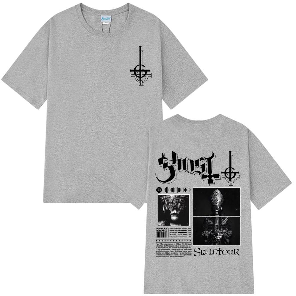 2025 Summer Tour Ghost Band Apparel Shirt Men Women New Skeleta Album Funny Pure 100% Pure Cotton Printed Breathable T-shirt Y2k
