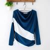 Women's Trendy Soft Batwing Long Sleeve Casual Blouse With Elegant Splicing Design