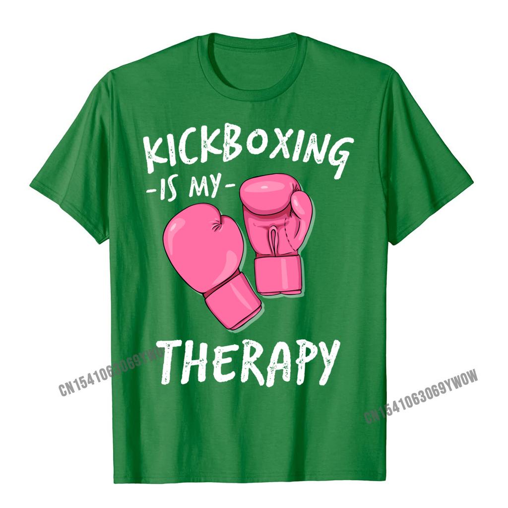 Kickboxing Is My Therapy Sweater Womens Hoodie Boxing Gift Unisex Tops Tees For Unisex Cotton Top T-Shirts Normal High Quality