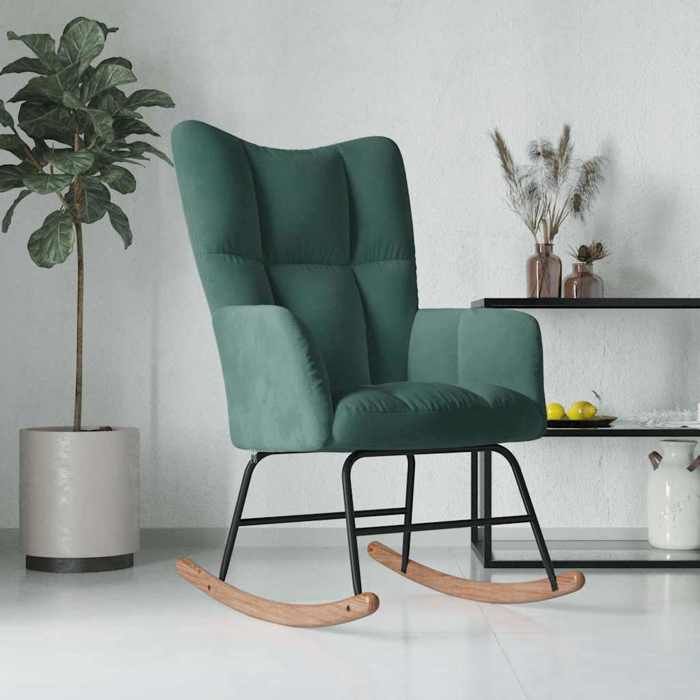 VidaXL Chaise à Bascule Chaise de Relaxation Siège de Relaxation Fauteuil de Salon Salle de Séjour Maison Intérieur Vert 328141