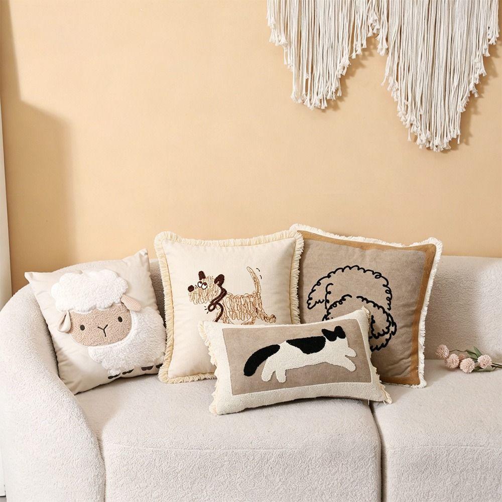 Nordic Style Embroidered Cushion Cover Embroidery Design Sofa Cushion Pillow For Bedroom