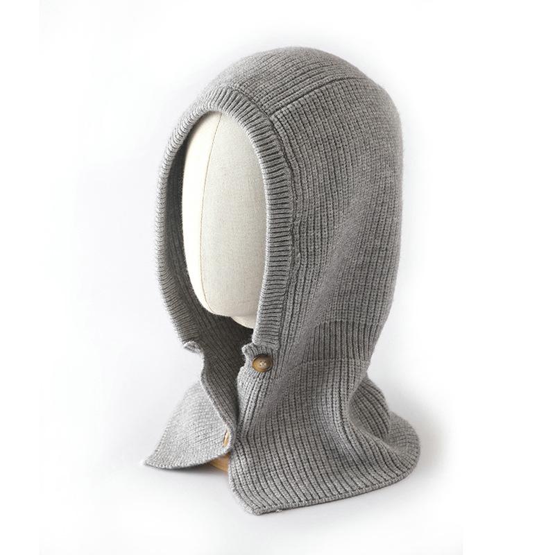 Winter Skullies Beanies Hat Buttons Bib Men Warm Windproof Cap Women Wool Scarf Caps Balaclava Mask Gorras Bonnet Knitted Hats