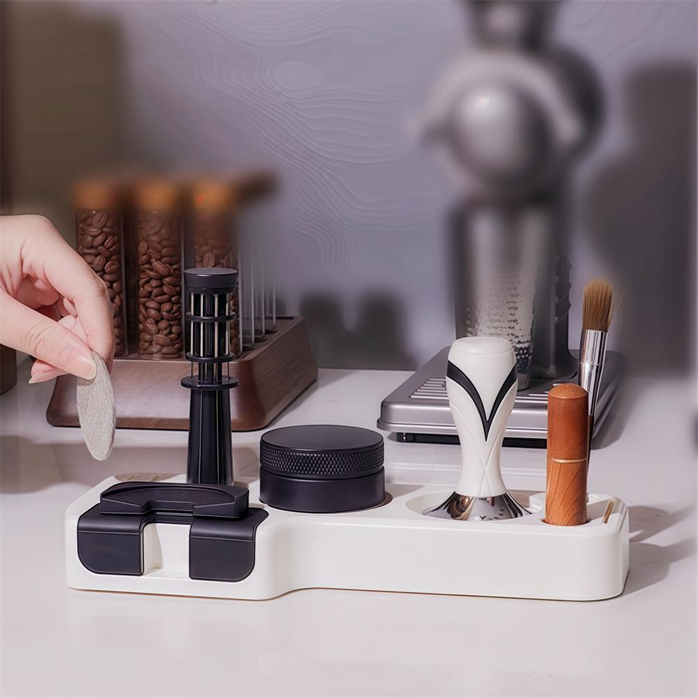 Compact Espresso Tamper Station with Tool Holder and Portafilter Organizer