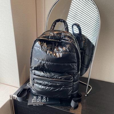 New Popular Cotton Clothes Backpack Women's Casual Versatile Space Cotton Backpack Large Capacity Lightweight Bag