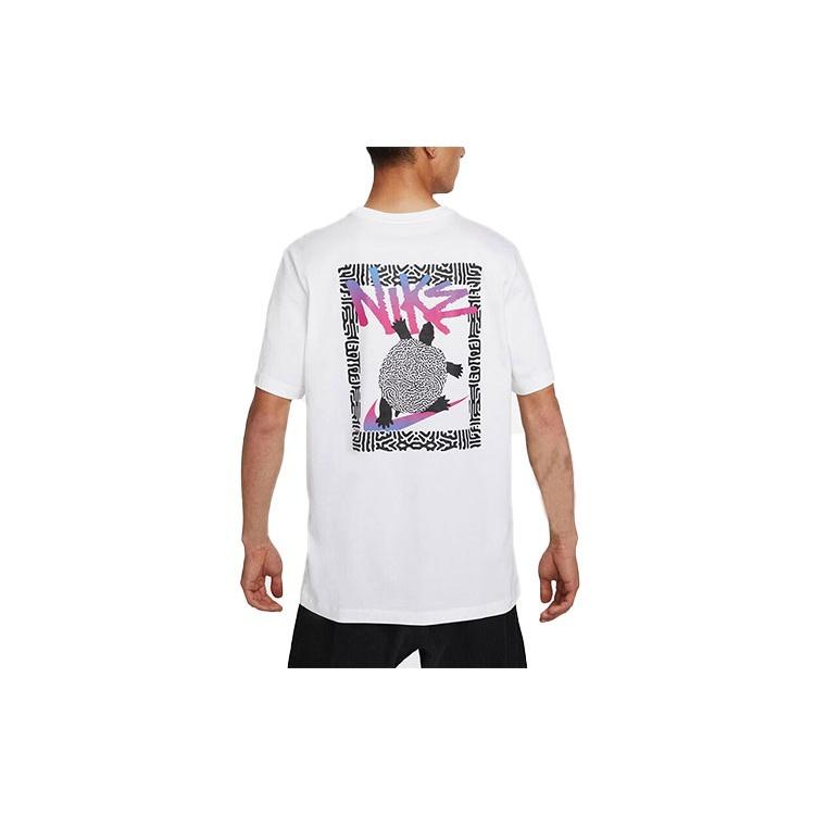 Nike Sportswear Back Logo Alphabet Abstract Pattern Round Neck Short Sleeve White Men s DQ1408-100 S