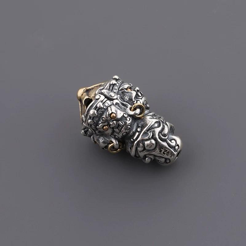 Guochao Black Dakini Vajra Pestle Buddha Head 108 Bead Bracelet