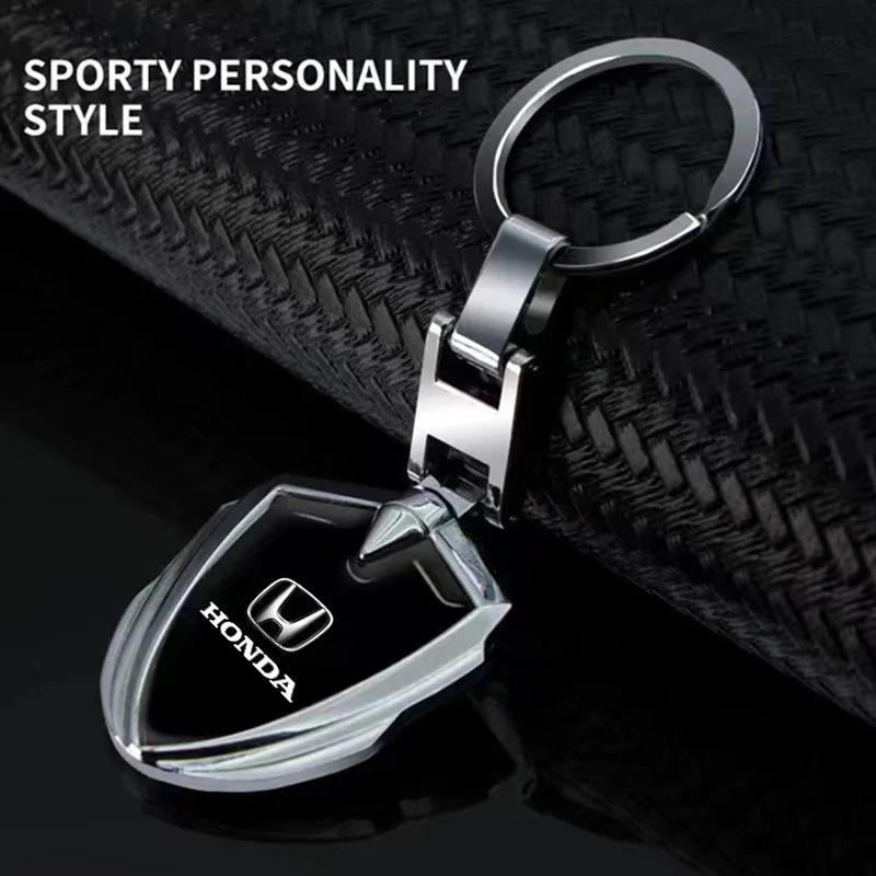 Car Accessories 3D Metal Key Rings Car Logo Emblems Keychain for Honda Civic Accord CRV HRV Fit Jazz City Odyssey Jade Vezel UQ8