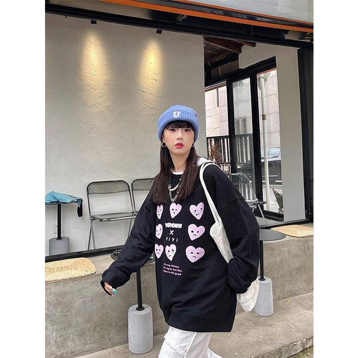 Fleece autumn and winter Korean version niche casual couple sweater women's ins lazy style design sense loose large size coat