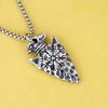 Antique Titanium Steel Viking Cross Necklace For Men Fade Resistant Pendant Jewelry