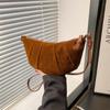 Crossbody Bag Matte PU Dumplings Bag Brown Croissant Shoulder Bag Cute   Gift
