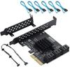 La carte d'extension YABOANG PCI-E X4 6 ports SATA 3.0 pour PC de bureau vous permet de libérer votre disque système.. La carte d'extension comprend un
