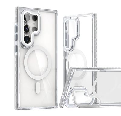 Phone Case for Samsung Galaxy S25 S24 S22 Ultra Plus S23 S21 FE A16 A06 A05 A15 A25 A35 A55 Transparent Magnetic Bracket Cover