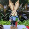 35cm Easter Bunny Decoration Cattail Craft Ornament Cute Rabbit Figure for Home Table Decor Spring Festival Ornament Gift