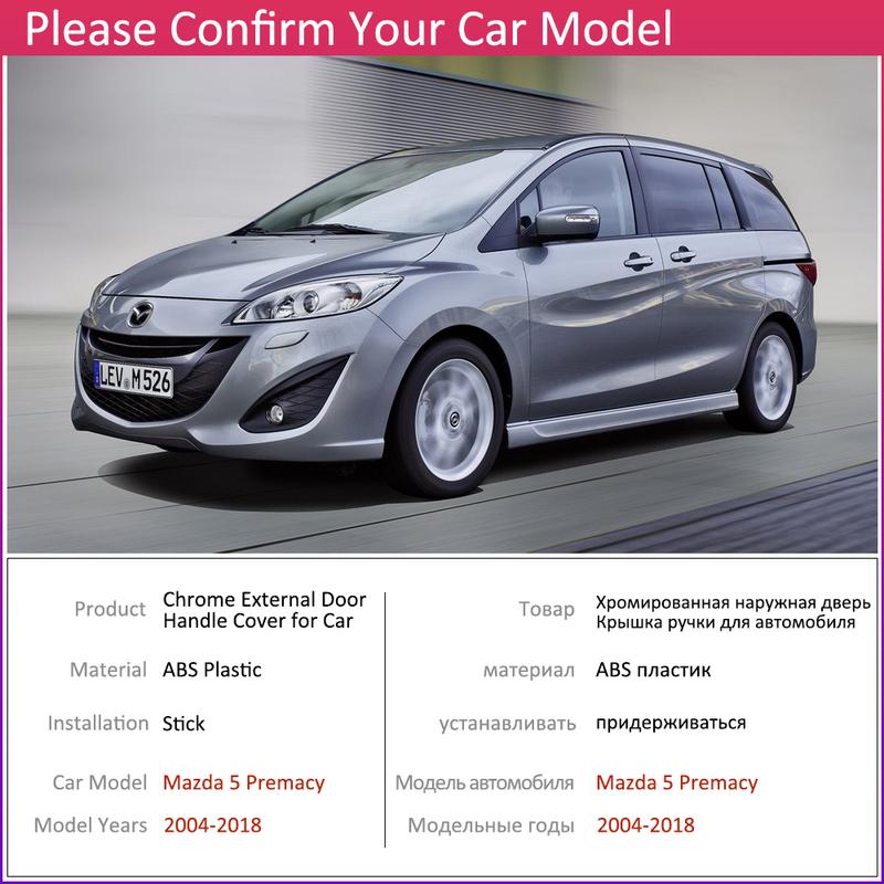 For Mazda 5 Premacy 2004~2018 Chrome Door Handle Cover Car Accessories Stickers Trim Set of 4Door 2005 2008 2011 2014 2015 2017