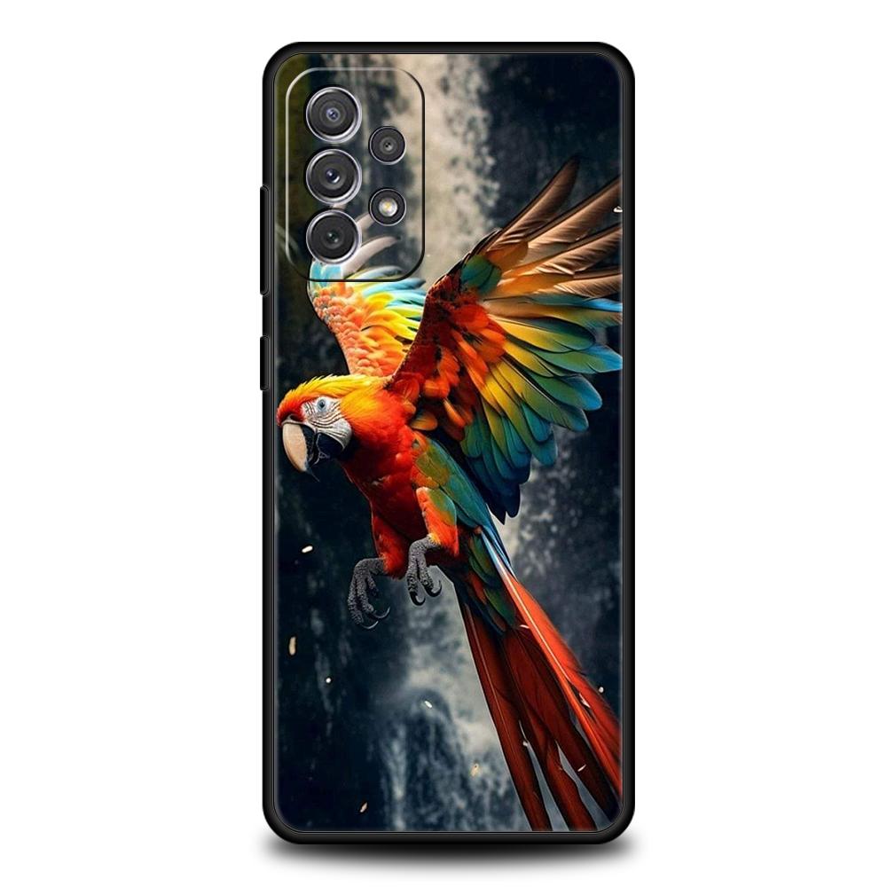 Parrot Bird Phone Case For Samsung Galaxy A15 A13 A35 A55 A51 A71 A41 A31 A21S A03S A05 A12 A23 A25 A33 A53 A73 5G Cover