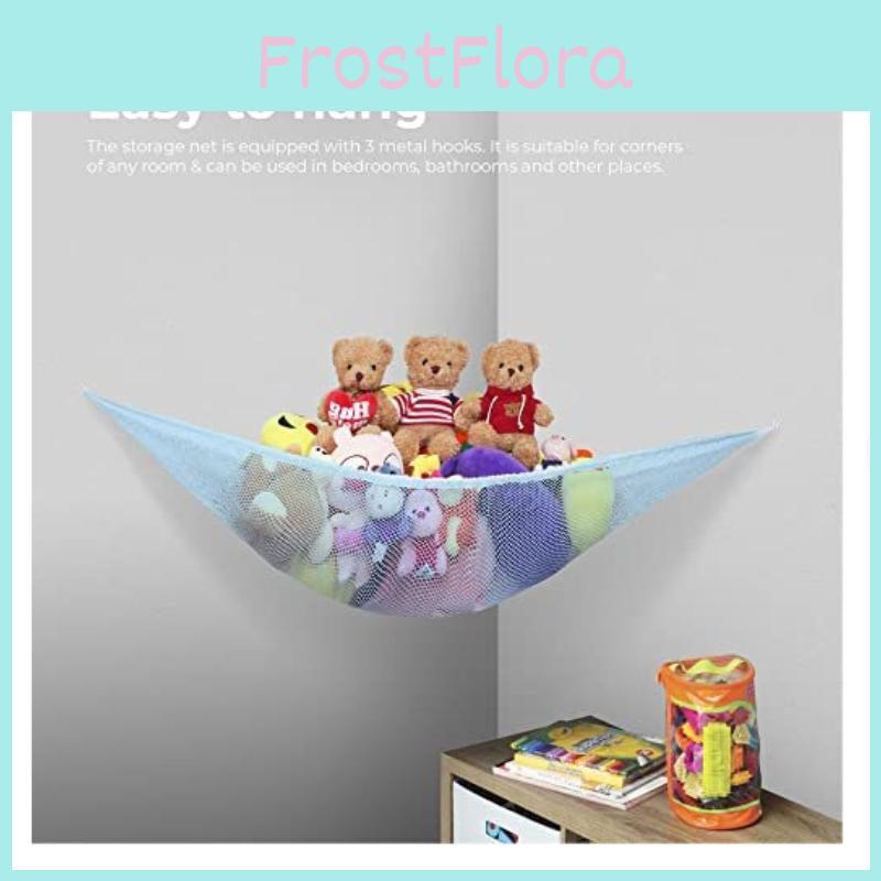 Kid Teddy Stuffed Toy Hammock Net Hooks Organize Corner Plush Doll Mesh Storage