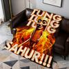 T-Tung Tung Sahur Tralalo I-Italian Brainrot Flannel Soft Warm Plush Blanket Sofa Living Room Pet Bedroom Gift Home Car Portable
