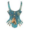 Retro Fan-Shaped U-Neck Waist Tightening Corset with Steel Boning