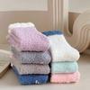 6 Pairs  Women's Non-Slip Thermal Fleece Socks Winter Thick Floor Socks Solid Color Mix Soft Polyester One Size Color As Same As The Picture