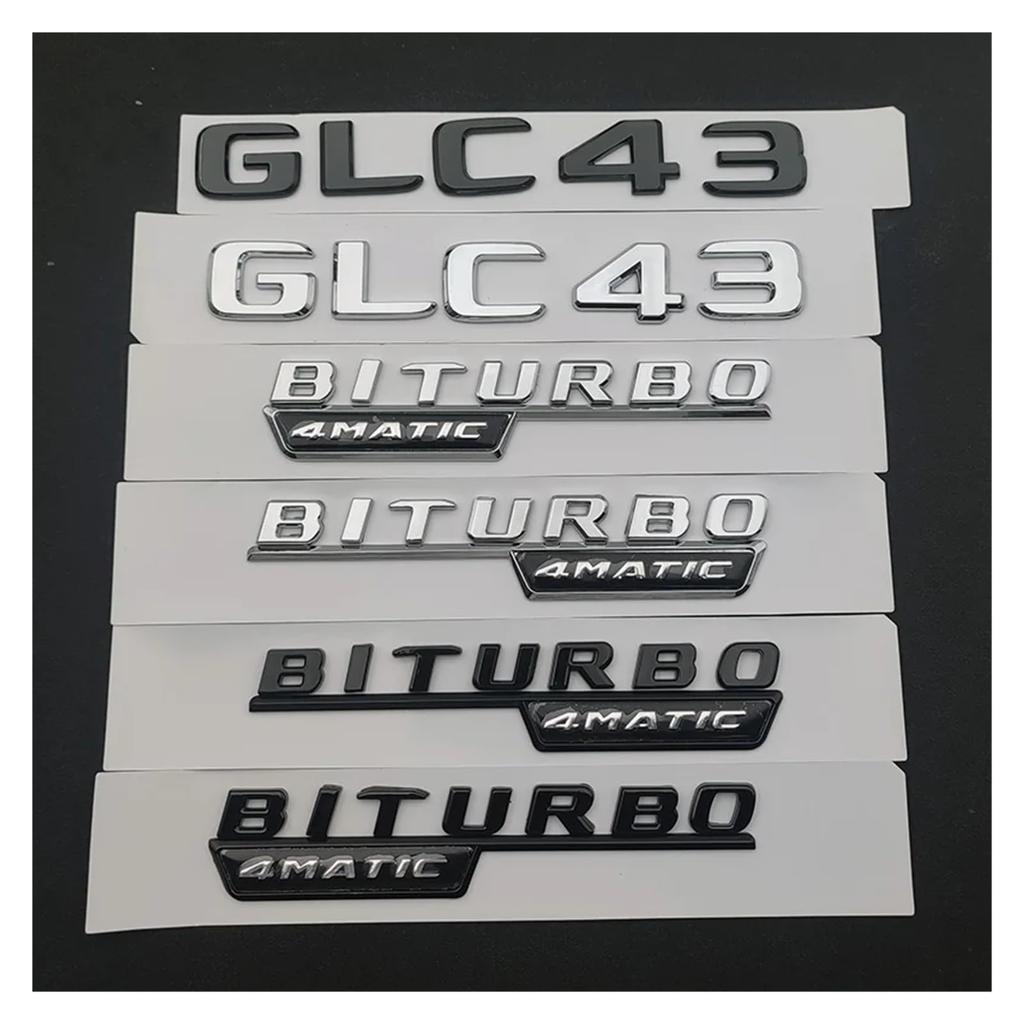 Yzw6688 3D ABS Chrome Black Car Rear Trunk Badge Sticker Logo GLC 43 BITURBO