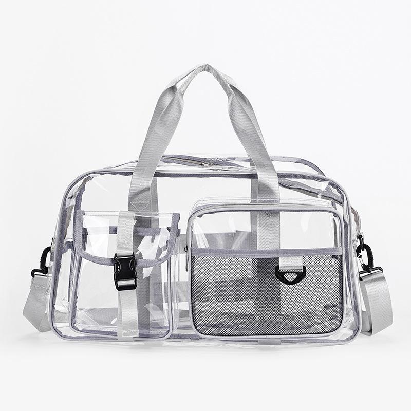 Korean Style Transparent Travel Bag - Large Capacity Water-Repellent Gym and Beach Tote