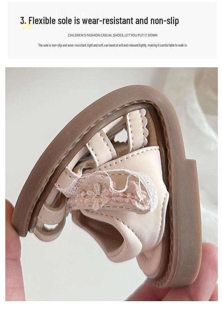 2026 New Style Girls' Pink Breathable Princess Sandals: Soft Sole, Non-Slip, Versatile Summer Shoes for Toddlers.