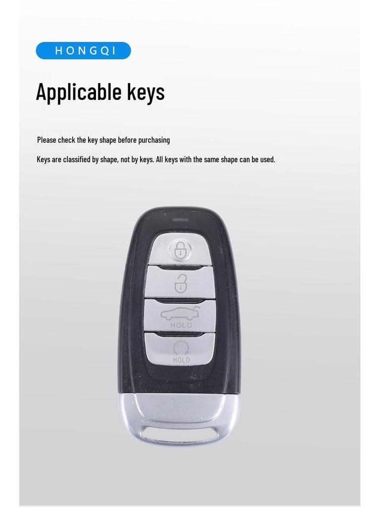 Premium Metal Shell Key Case for Hongqi H5/H9/EHS9 - Intelligent Connected Flagship Version