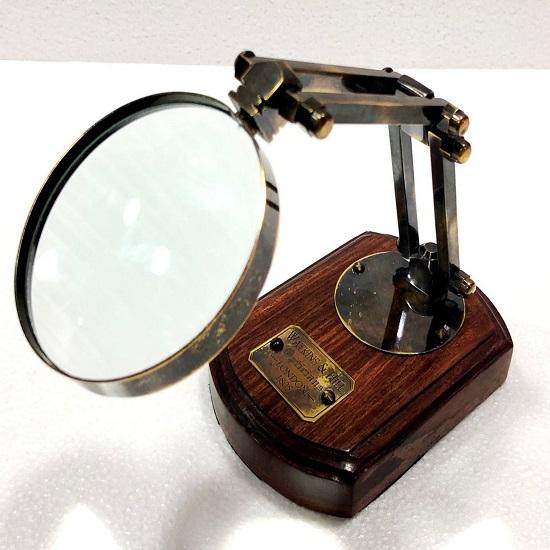 Nautical Table Decor Magnifier Clean Glass Magnifier Gift Items Brass Compaq Office