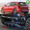 Dla Volkswagen Polo MK6 GTI 2017 do 2021 ABS Hatchback Zestawy Karoserii Splitter Spoiler Czarny Tuning 4 Płetwy Dyfuzor Tylnego Zderzaka Samochodu