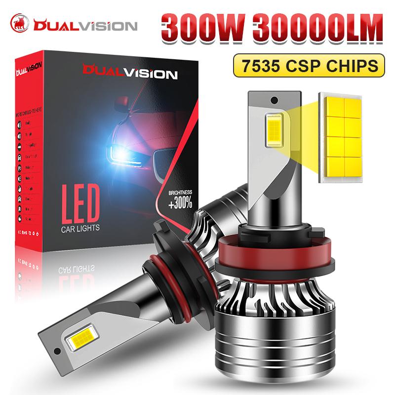 30000LM H7 H11 LED Bulbs Headlight 300W for Car Headlamp H4 H1 H8 H9 9005 9006 HB3 HB4 9012 HIR2 Auto Diode Lamps Canbus 6000K 9012(HIR2)