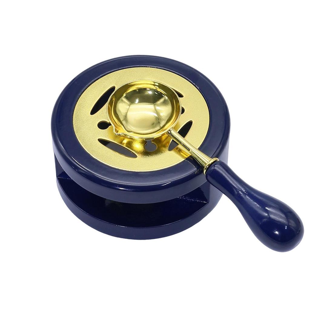 Wax Seal Melting Furnace Set with Handle & Spoon - Wooden Granule Furnace for Crafting