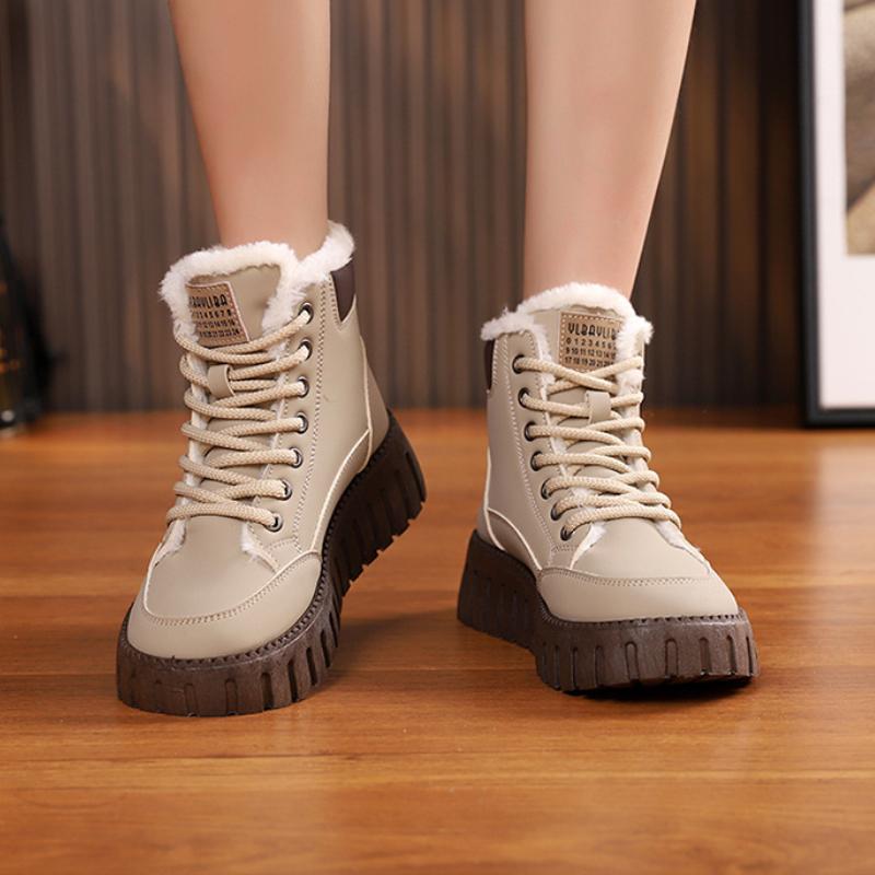 Thick Soled Warm Women's Boots  Winter High Top Velvet Casual Trend Anti Slip Midsole Daily Wear-resistant Women's Boots