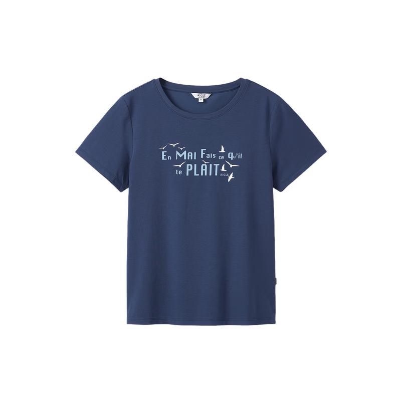 AIGLE Women s Classic Short Sleeve Round Neck T-Shirt BZ64 42