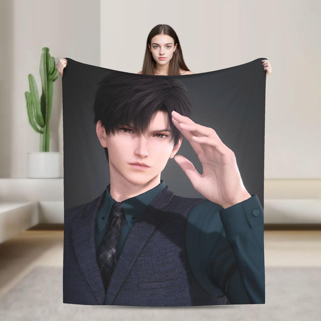 Love and Deepspace Zayne Blanket Coral Fleece Plush Spring/Autumn Portable Thin Throw Blanket for Bed Bedroom Bedspread