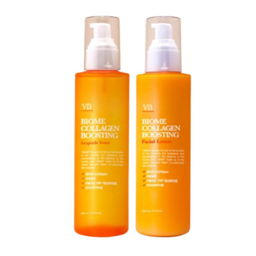 VIBAS Biome Collagen Boosting Toner and Lotion 2 Pieces Set Korea Beauty