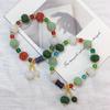 Women's Multi-Color Natural Jade Pumpkin Bead Bracelet
