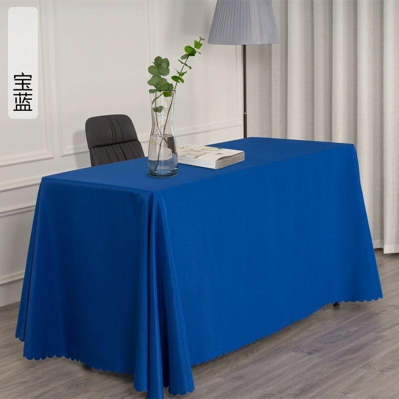 Conference Table Tablecloth Hotel Office Exhibition Advertising Ground Marketing Solid Color Red And White Rectangular Tablecloth Fabric