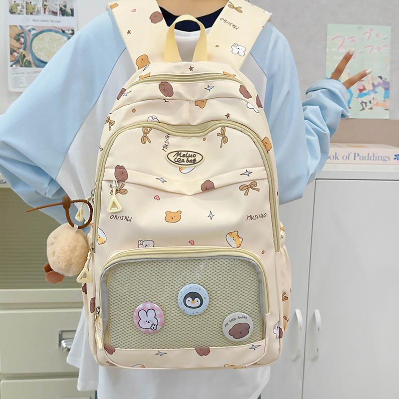 Women's Cartoon School Bag Large Capacity Backpack Middle School Student Backpack