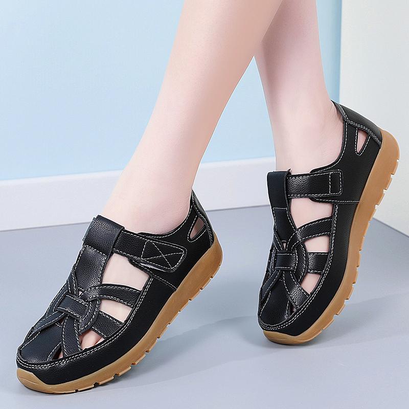 Women's Sandals Summer Essentials Mary Jane Black Beach Flat Shoes Casual Soft Roman Sandals for Girl Plus Size