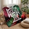 Portugal Football Printed Flannel Blanket Skin Friendly Warm Decorative Throw for Indoor Couch Bed Daily Use