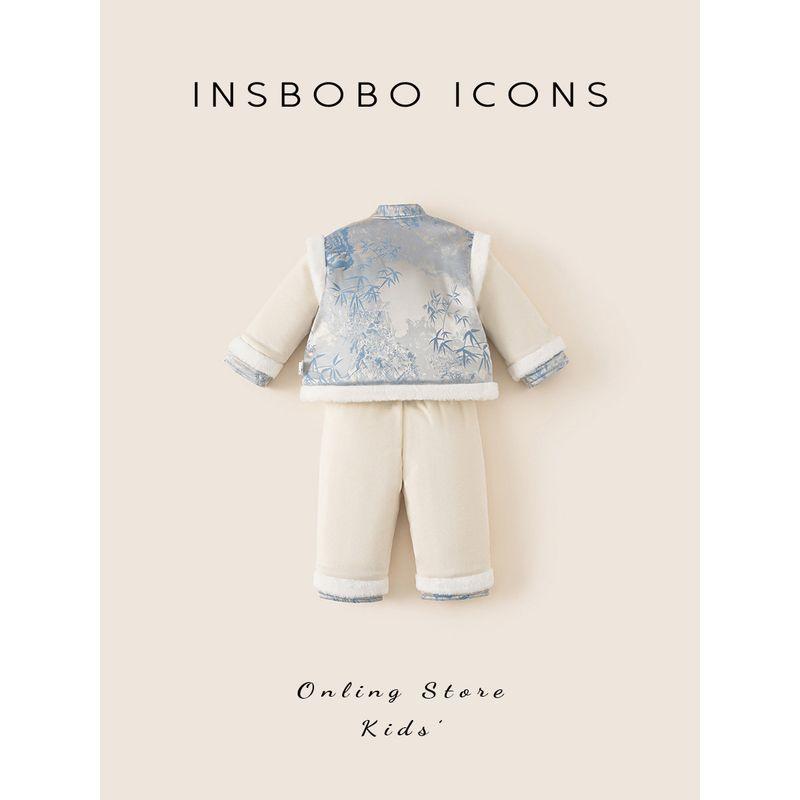 Boys' Hanfu Winter Children's Tang Suit First Birthday Outfit Boy's Traditional Chinese Style Winter Clothing New Chinese Style Suit Autumn and Winter