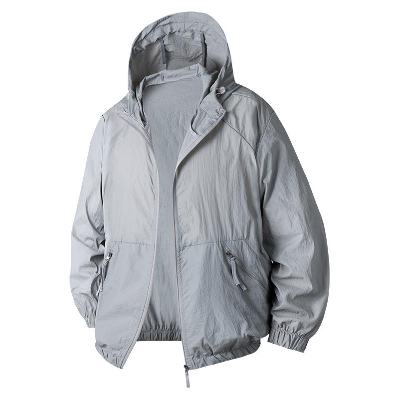 

2025 Ультратонкая мужская куртка для защиты от солнца для рыбалки – Дышащая летняя куртка-скин с капюшоном для пары XL