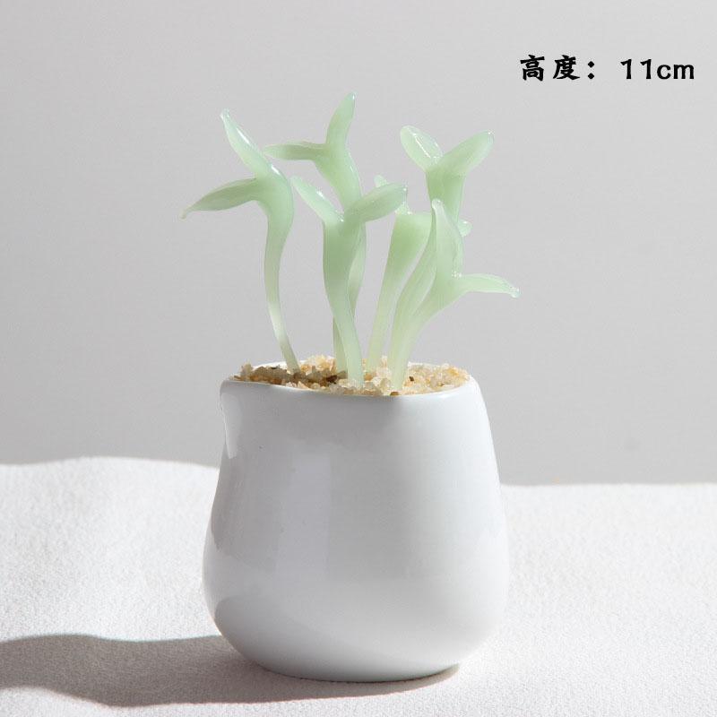 Handmade Glass Blown Cactus Cute Crystal Art Cactus Statue Collection Desk Desktop Simulation Plant Decoration